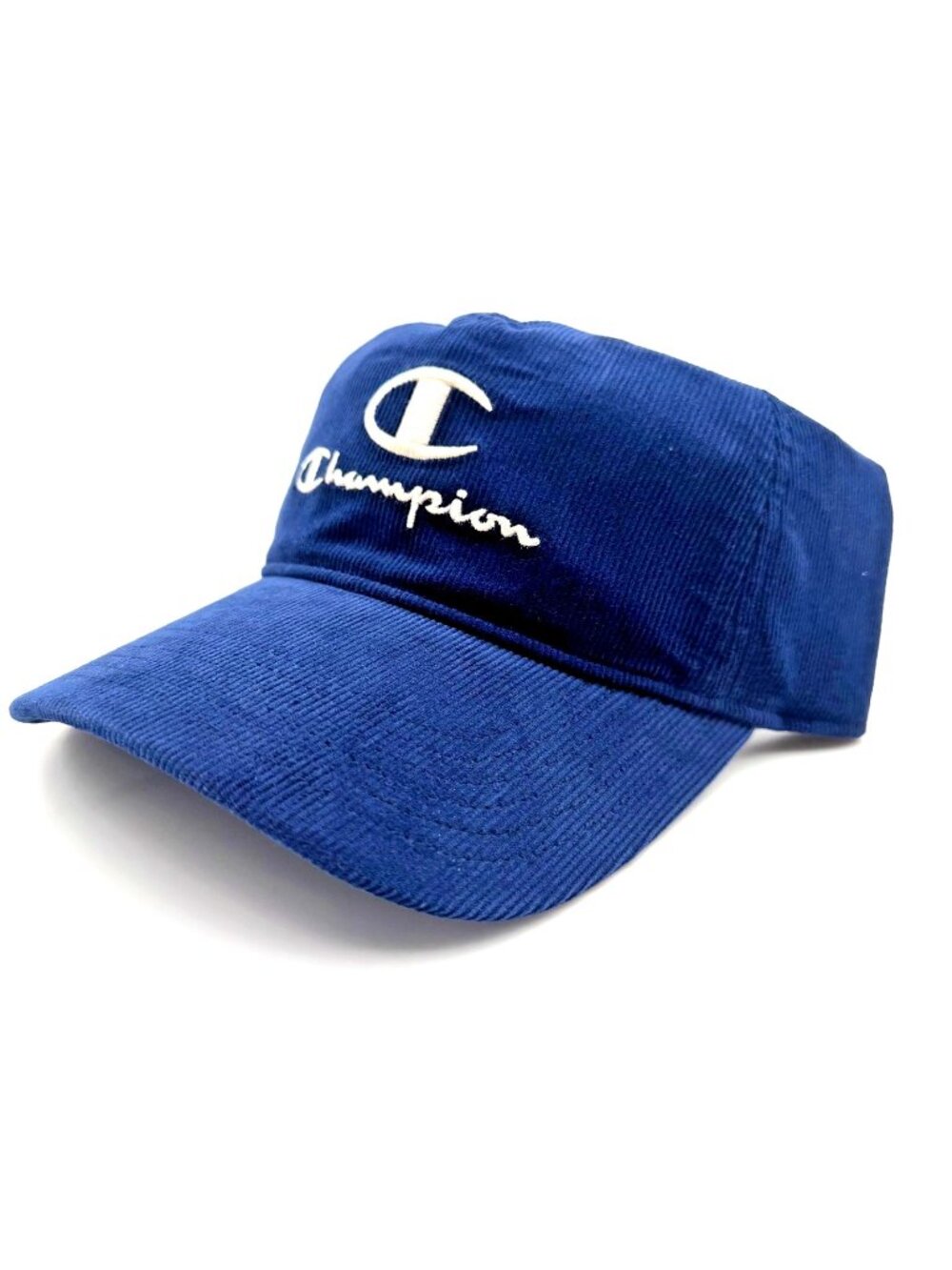 Champion Corduroy Baseball Cap Navy Blue Embroidered Logo Adjustable NWT